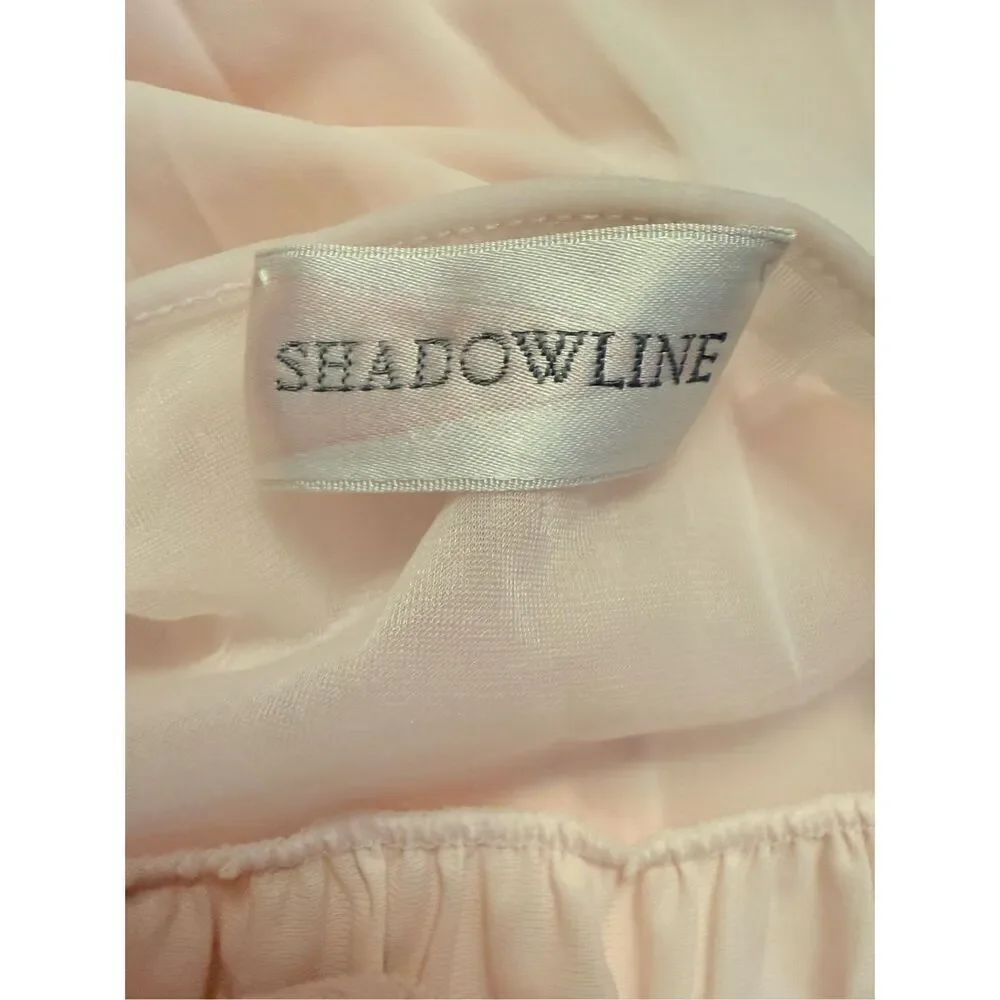 Shadowline Pale Pink Pajama Set Women M-L Silky Lightweight Vtg